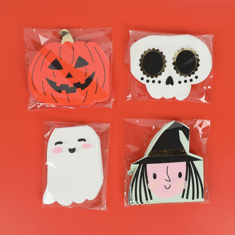 Pumpkin/Ghost/Skeleton/Witch Halloween Napkins