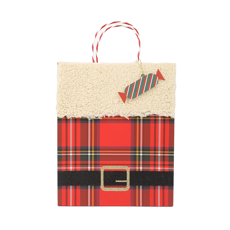 Christmas Texture Gift Bag With Plush Fabrics