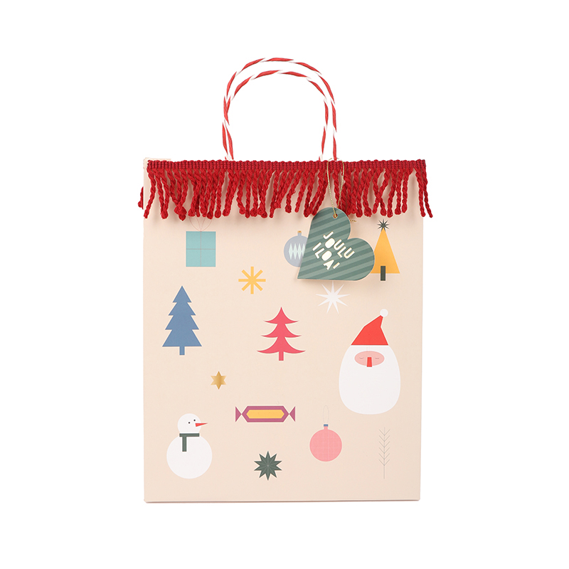 Christmas Gift Bag With Tassel & Heart Tag