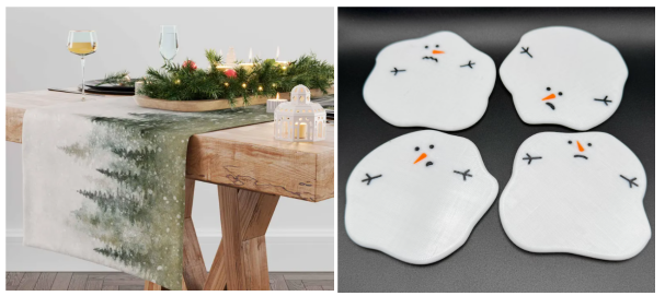 ARTCOOL Table Runners and Snowman Coasters