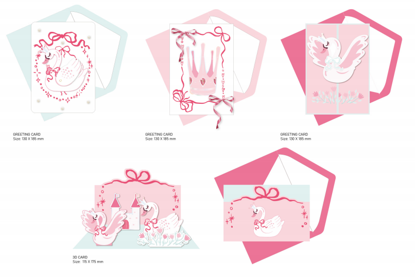 Artcool Swan Princess Party gift card
