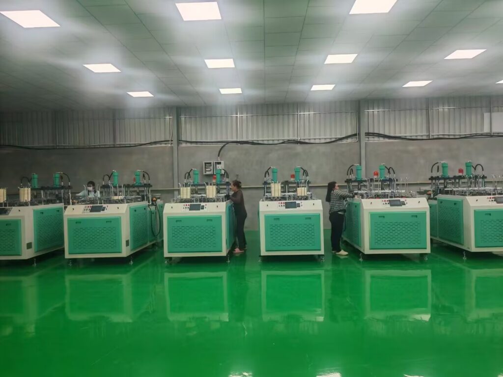 Paper plate forming machines aligned at Artcool’s Cambodia paper factory